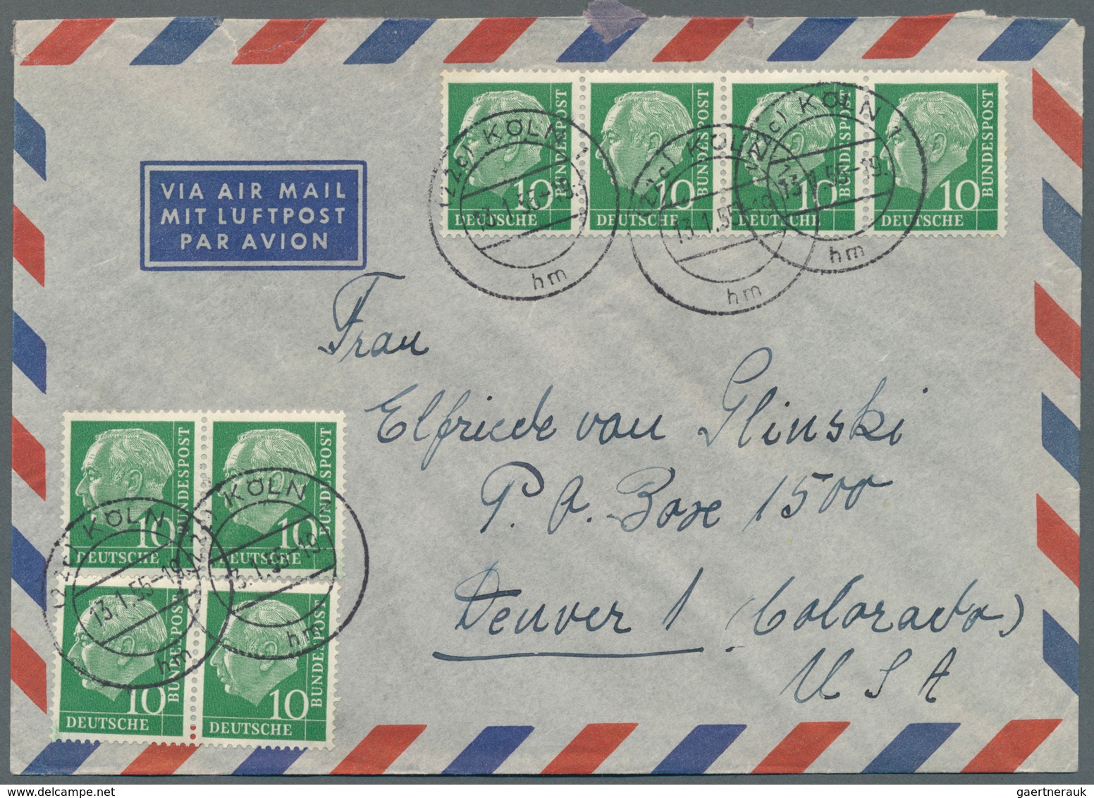 32746 Bundesrepublik Deutschland: 1953/1959, Partie Von 33 Briefen/Karten Mit Dauerserien-Frankaturen Meis - Andere & Zonder Classificatie