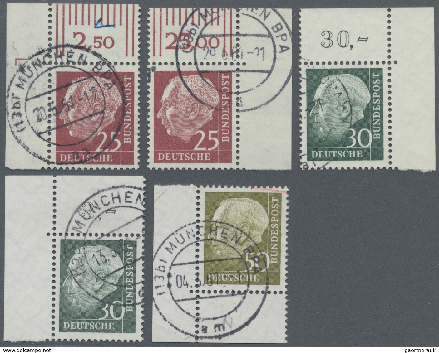 32748 Bundesrepublik Deutschland: 1954-1961, Heuss Spezial, Schöne Partie Mit Zusammendrucken In Beiden Er - Andere & Zonder Classificatie