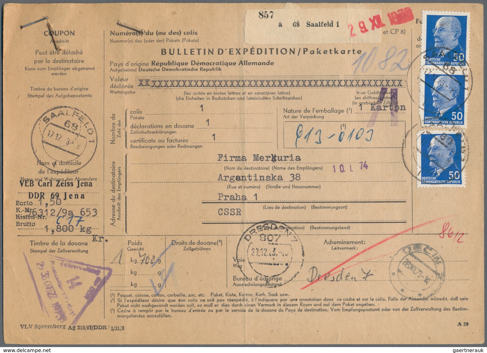 32778 Bundesrepublik Deutschland: 1971/1976 (ca.), Interessante Partie Von 370 Paketkarten, Ganz überwiege - Andere & Zonder Classificatie