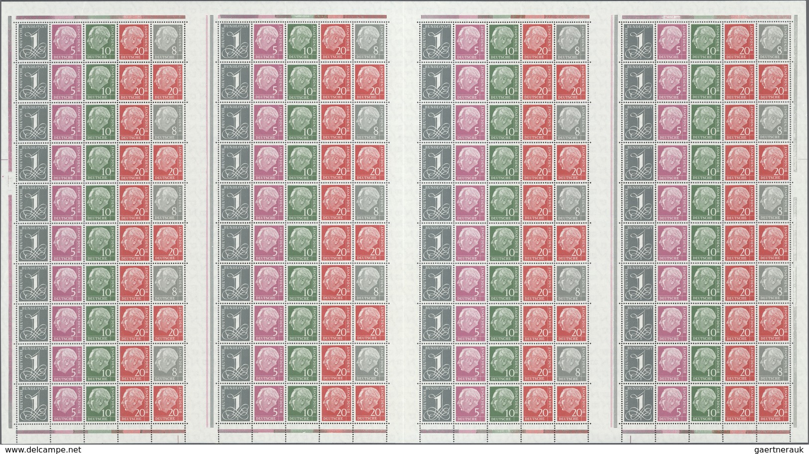 32822 Bundesrepublik - Markenheftchenbogen: 1955/72, Sammlung Von Postfrischen MHB Ab Heuss, Gesamt 12 Bög - Andere & Zonder Classificatie