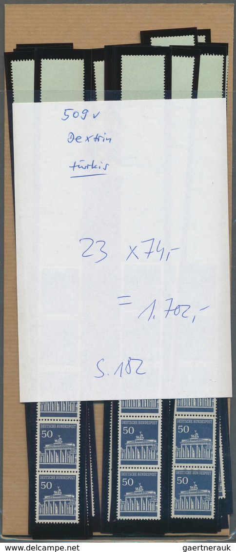 32831 Bundesrepublik - Rollenmarken: 1966, BRANDENBURGER TOR: Posten Rollenenden RE 5 + 4 Lf, Einheitlich - Rolstempels