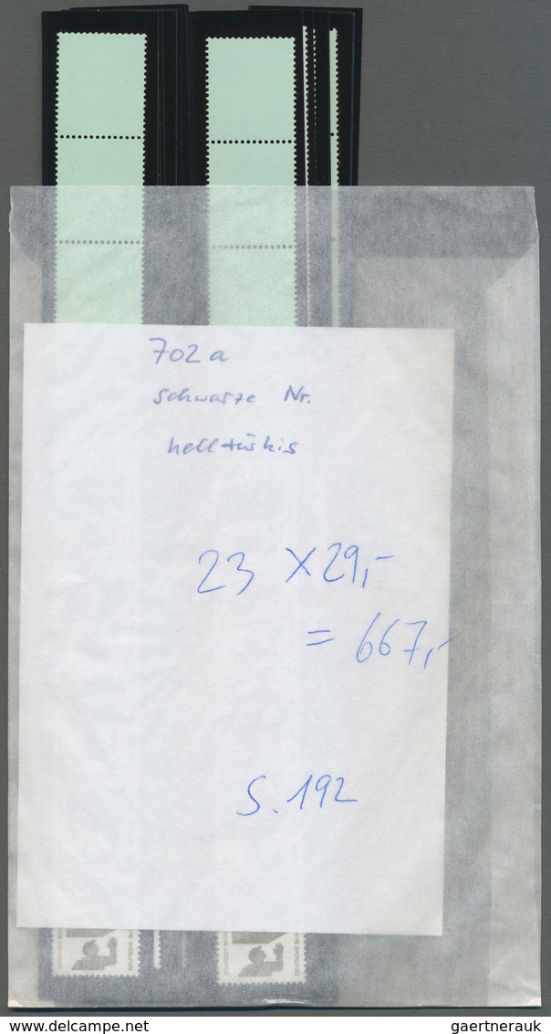 32833 Bundesrepublik - Rollenmarken: 1971/1973, UNFALLVERHÜTUNG (schwarze Nrn): Posten Rollenenden RE 5 +