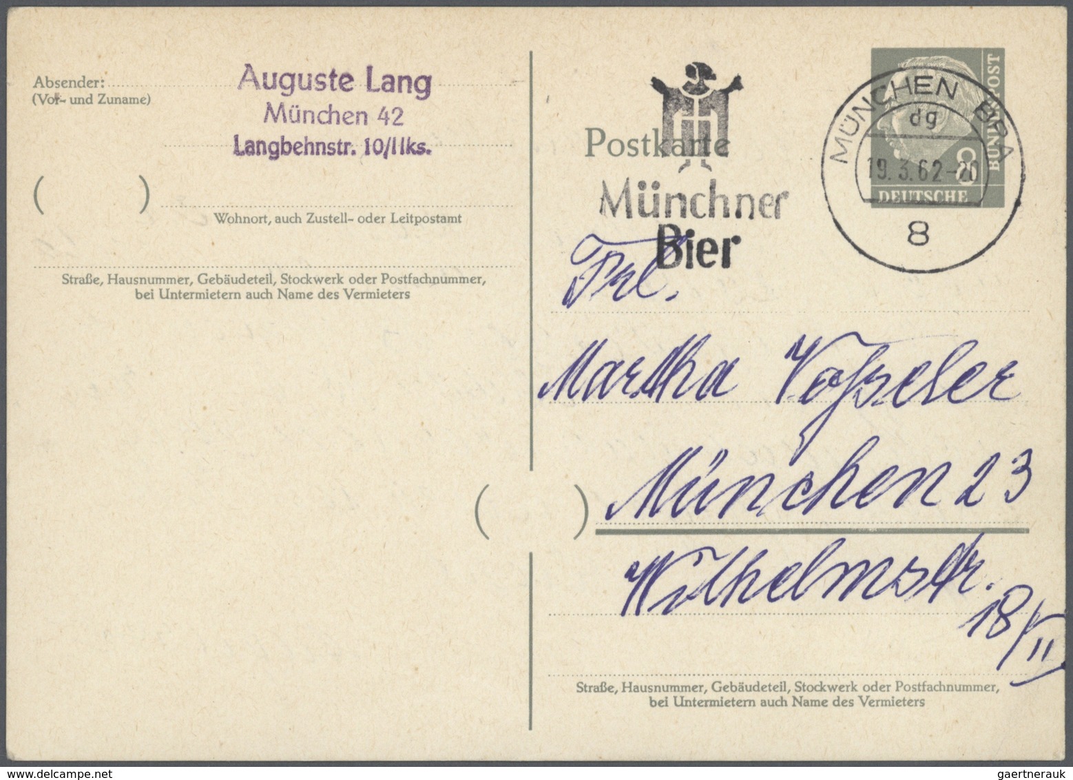 32843 Bundesrepublik - Ganzsachen: 1948/1961. Mit Bizone. Sammlung von 23 Postkarten und LP-Faltbriefe. Da