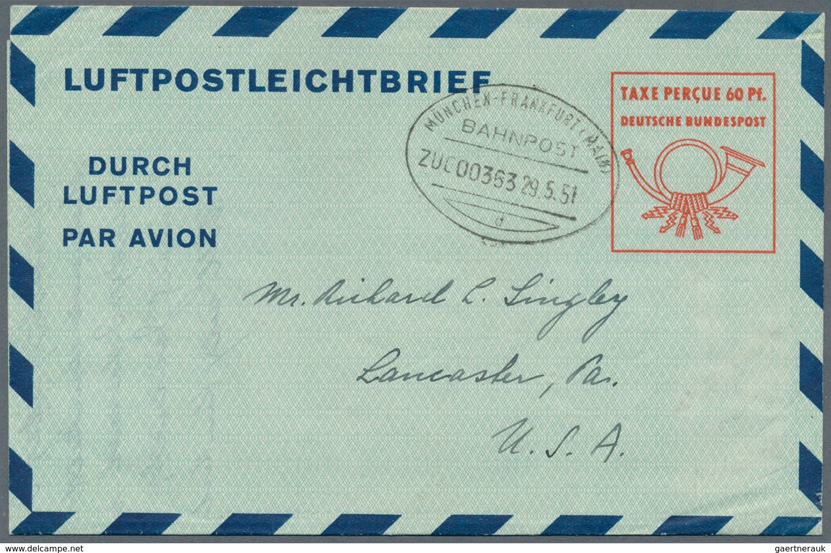 32844 Bundesrepublik - Ganzsachen: 1948/1953 (ca.), Mit Bizone. Posten Von Insgesamt 272 LUFTPOSTFALTBRIEF - Andere & Zonder Classificatie