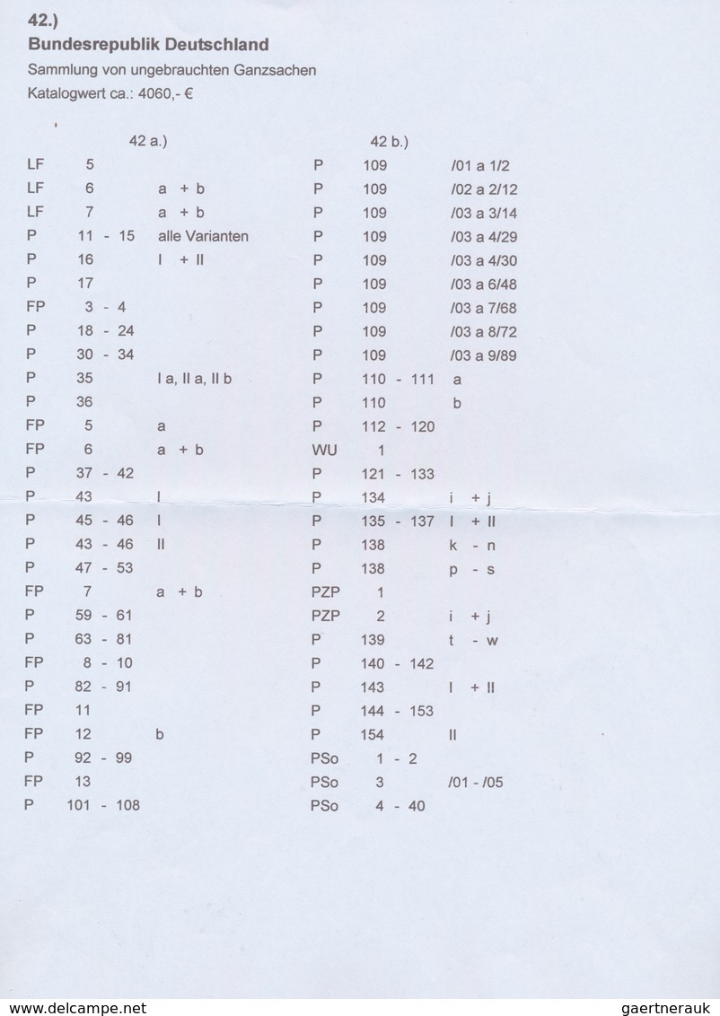 32854 Bundesrepublik - Ganzsachen: 1950/1995, Saubere Sammlung Von Ca. 230 Ungebrauchten Ganzsachen Mit Me - Sonstige & Ohne Zuordnung