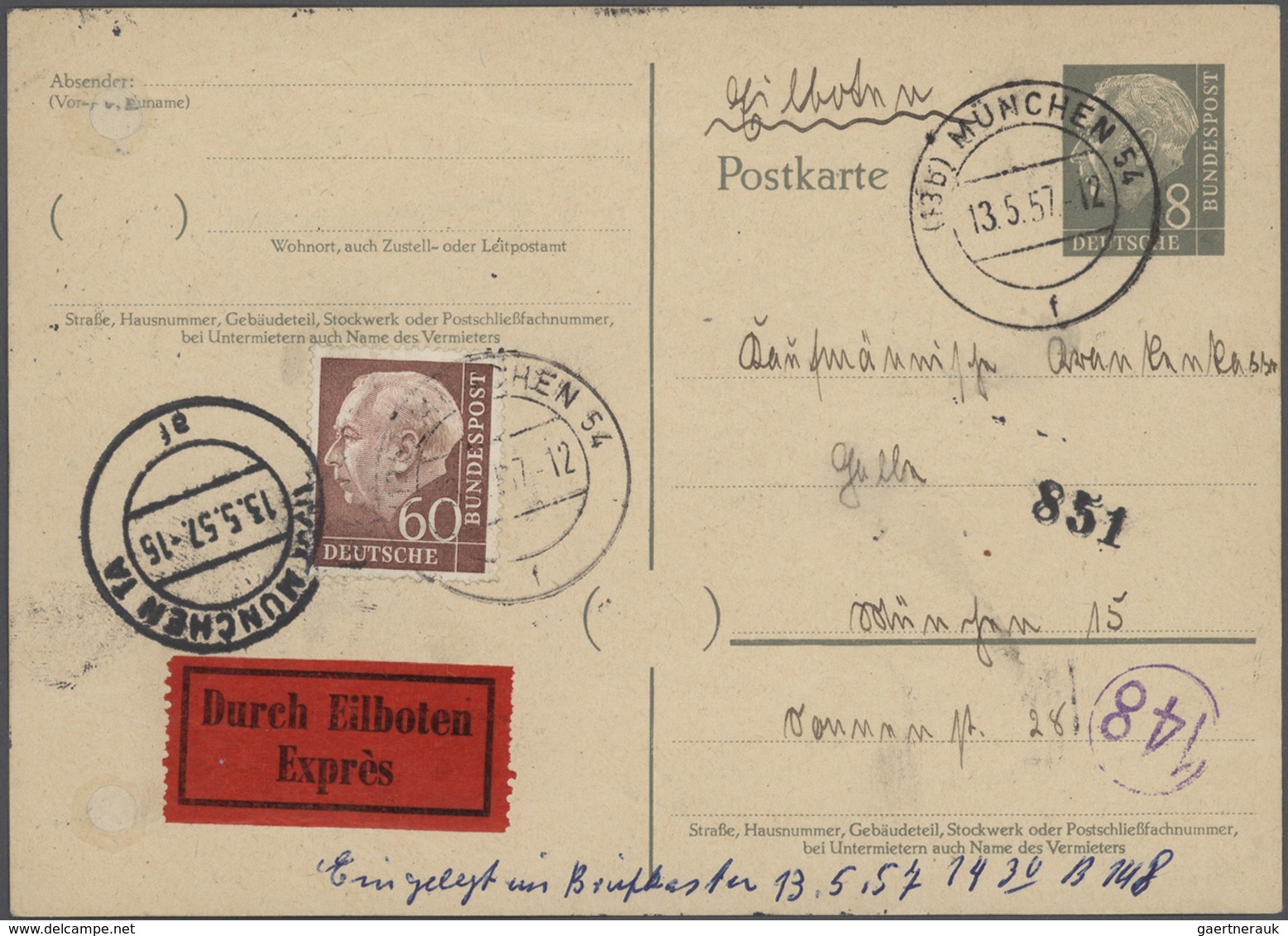 32861 Bundesrepublik - Ganzsachen: 1952/1962, Außergewöhnliche Spezialsammlung Mit 62 Ganzsachenkarten Pos - Sonstige & Ohne Zuordnung