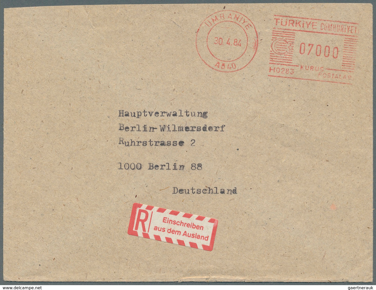 32874 Bundesrepublik - Besonderheiten: 1953/1975, ca. 50 Stück Freimarkenfrankaturen, besondere Versendung