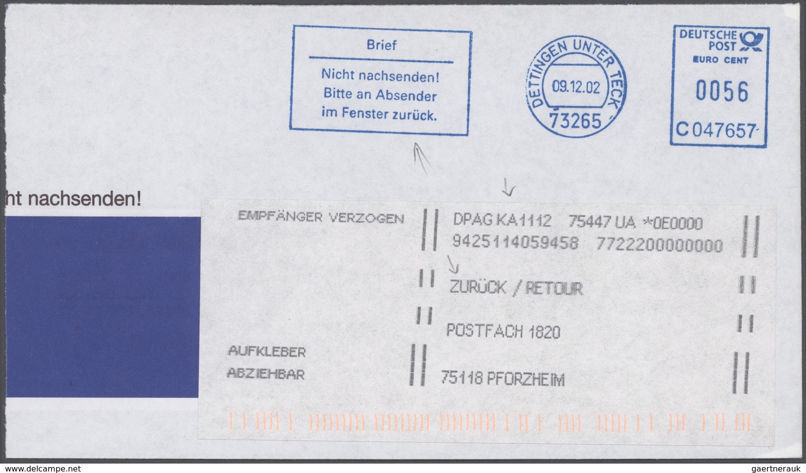 32880 Bundesrepublik - Besonderheiten: 1990/2010 (ca.), Lagerung Und Nachsendungen Der Dt.Post, Spezial-Sa - Sonstige & Ohne Zuordnung