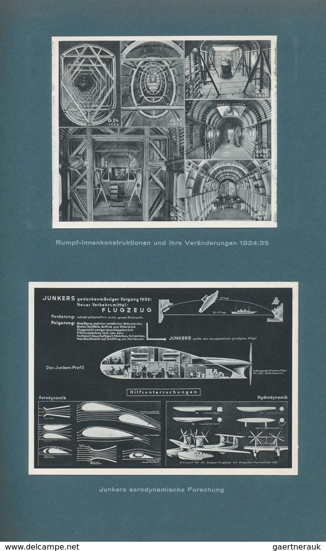 32902 Literatur: 1920 - 1975 (ca.), Posten Von Literatur Zum Thema, Dabei Seltenes Foto-Album "JUNKERSARBE - Andere & Zonder Classificatie