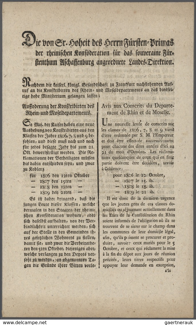 32938 Landkarten Und Stiche: 1805/1824, "CHARTE DER FRÄNKISCHEN KREISE", Weimar 1805 Und "Der OBER MAYN KR - Geographie