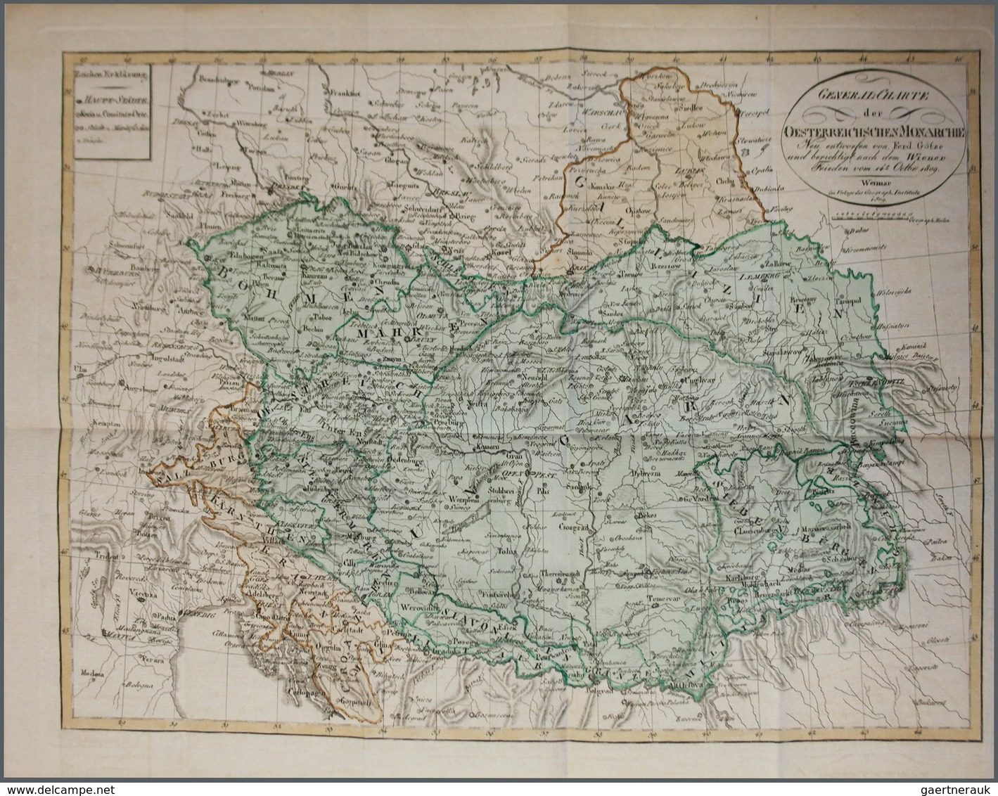 32939 Landkarten Und Stiche: 1809, Österreich: "General-Charte Der Österreichischen Monarchie / Neu Entwor - Geographie