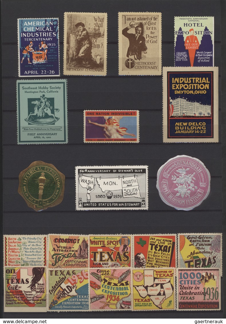 32950 Vignetten: 1900/1970 (ca.), Sammlung Von Ca. 470 Vignetten, Meist älteres Material, Dabei U.a. USA, - Erinnofilie