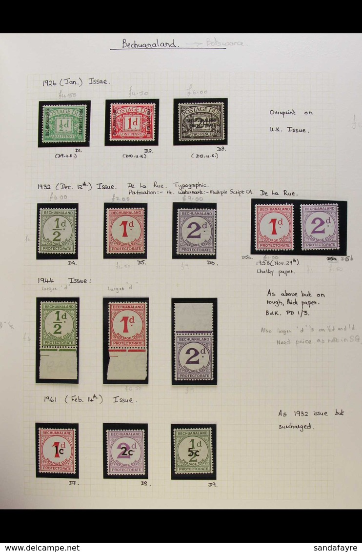 POSTAGE DUE COLLECTION  1920s-90s BRITISH AFRICA Fine Mint, Never Hinged Mint & A Few Used, Presented In Country Order I - Otros & Sin Clasificación