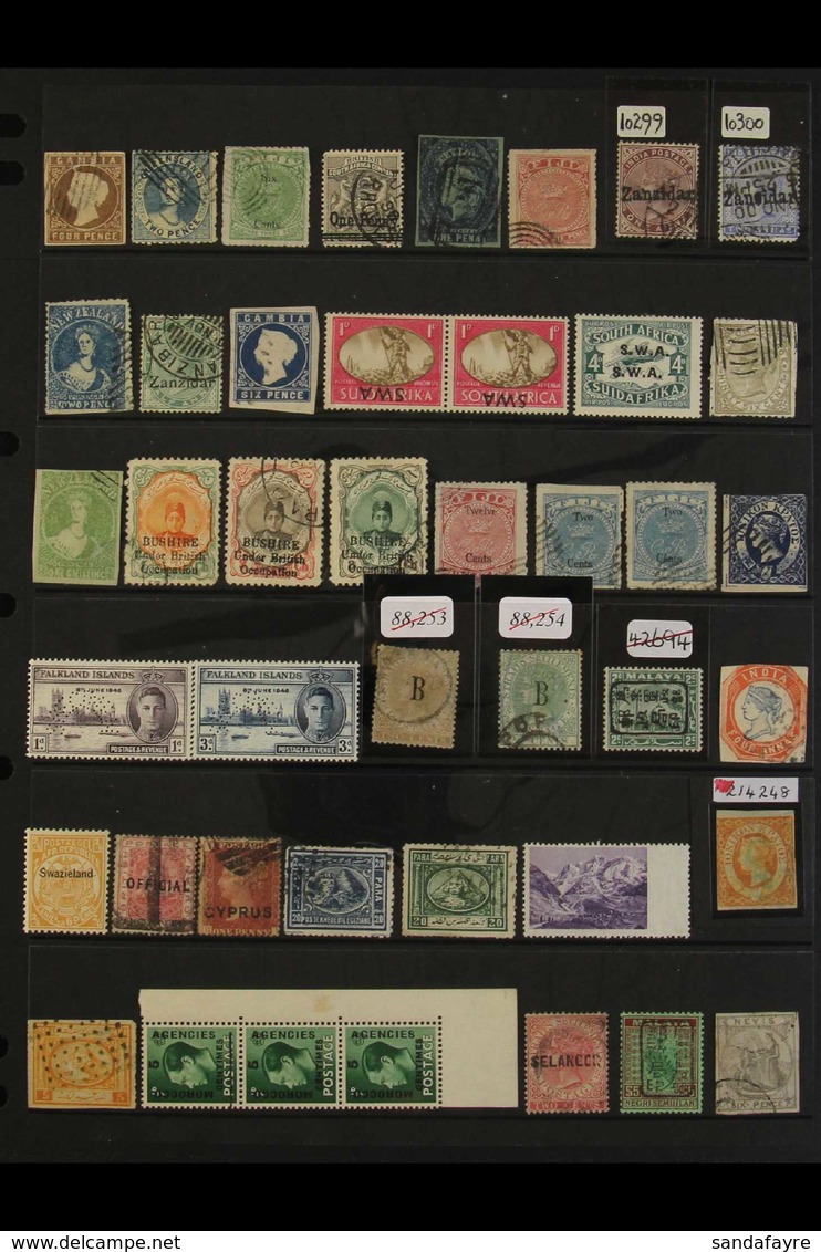 BRITISH COMMONWEALTH FORGERIES.  QV To KGVI Interesting Assembly On Pages, Includes Ten With Certificates, Ceylon, Fiji, - Other & Unclassified