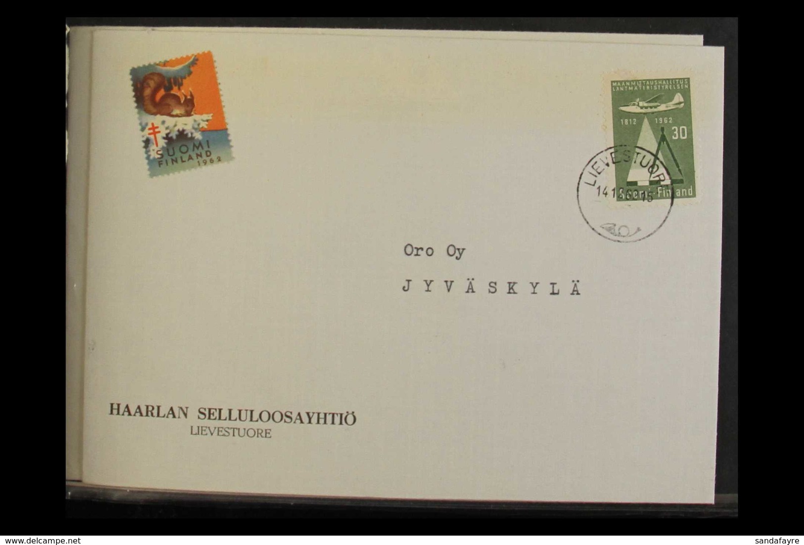 ANTI-TB LABELS ON COVER  1950's To 1990's Collection In Two Albums. Includes Covers And Cards From Finland, Sweden, Domi - Otros & Sin Clasificación