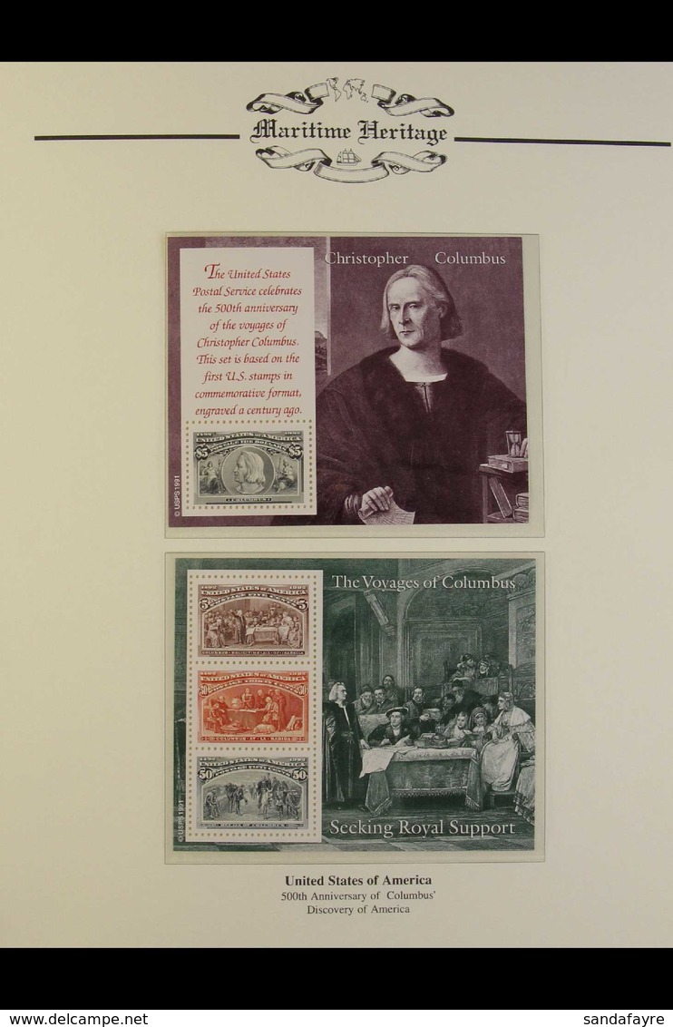 CHRISTOPHER COLUMBUS  1992 World Thematic Collection Of Never Hinged Mint Stamps And Miniature Sheets In A "Maritime Her - Zonder Classificatie