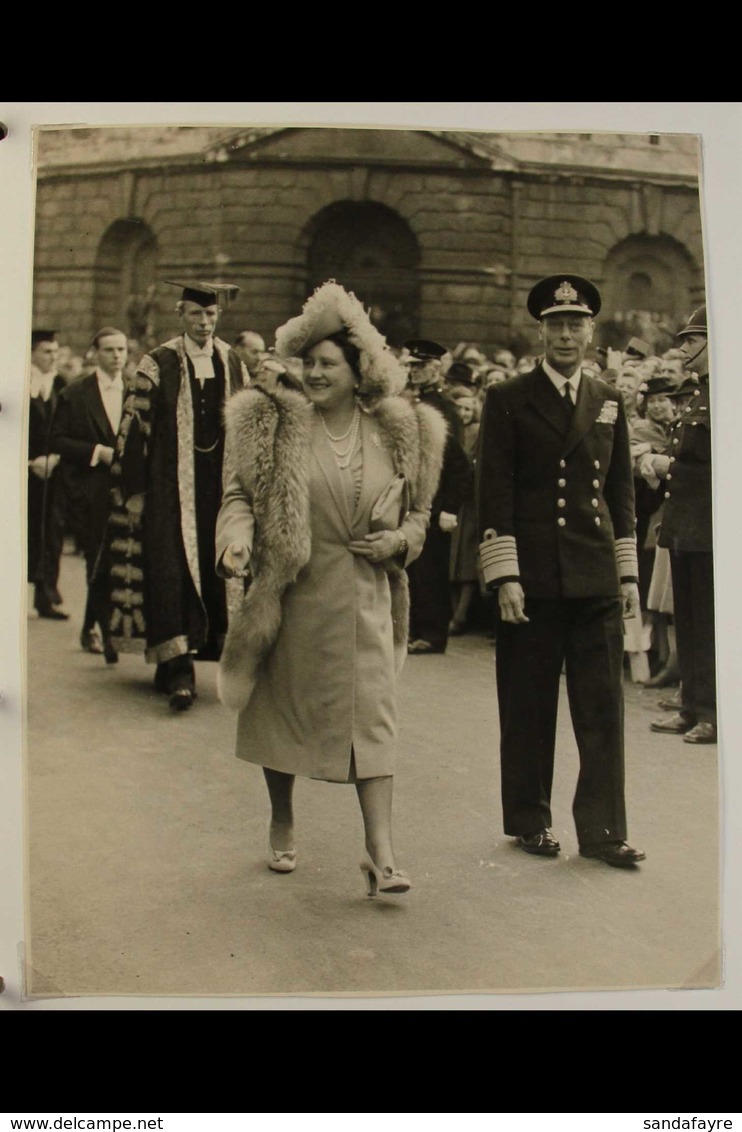 KING GEORGE VI & THE QUEEN MOTHER.  1945-1947 Interesting Collection Of Large Black & White PRESS PHOTOGRAPHS, Sizes Fro - Sin Clasificación