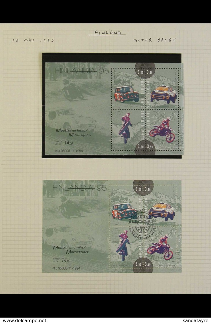 MOTORCYCLES  FINLAND 1937-2015 Collection Of Mostly Covers On Leaves, Includes 1937 Postcard With "Elaintarhanajo Djurga - Non Classés