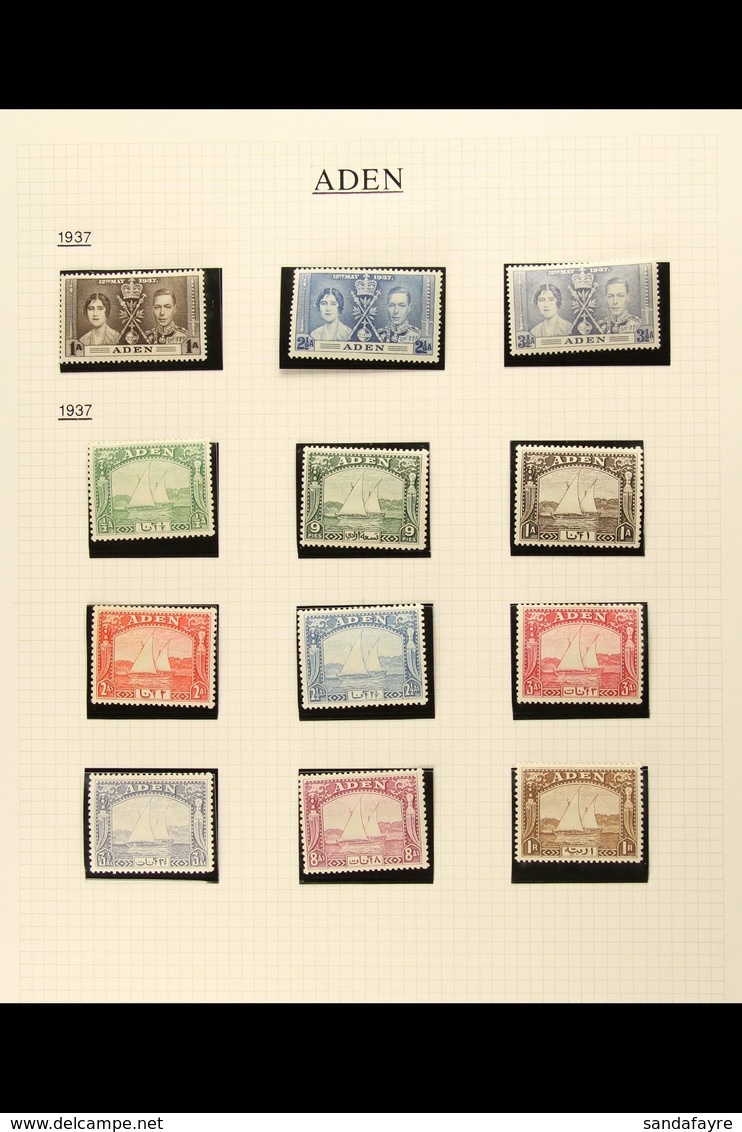 1937-52 KGVI MINT COLLECTION  Presented In Mounts On Album Pages. A Highly Complete Collection With 1937 Dhows Set To 1r - Aden (1854-1963)