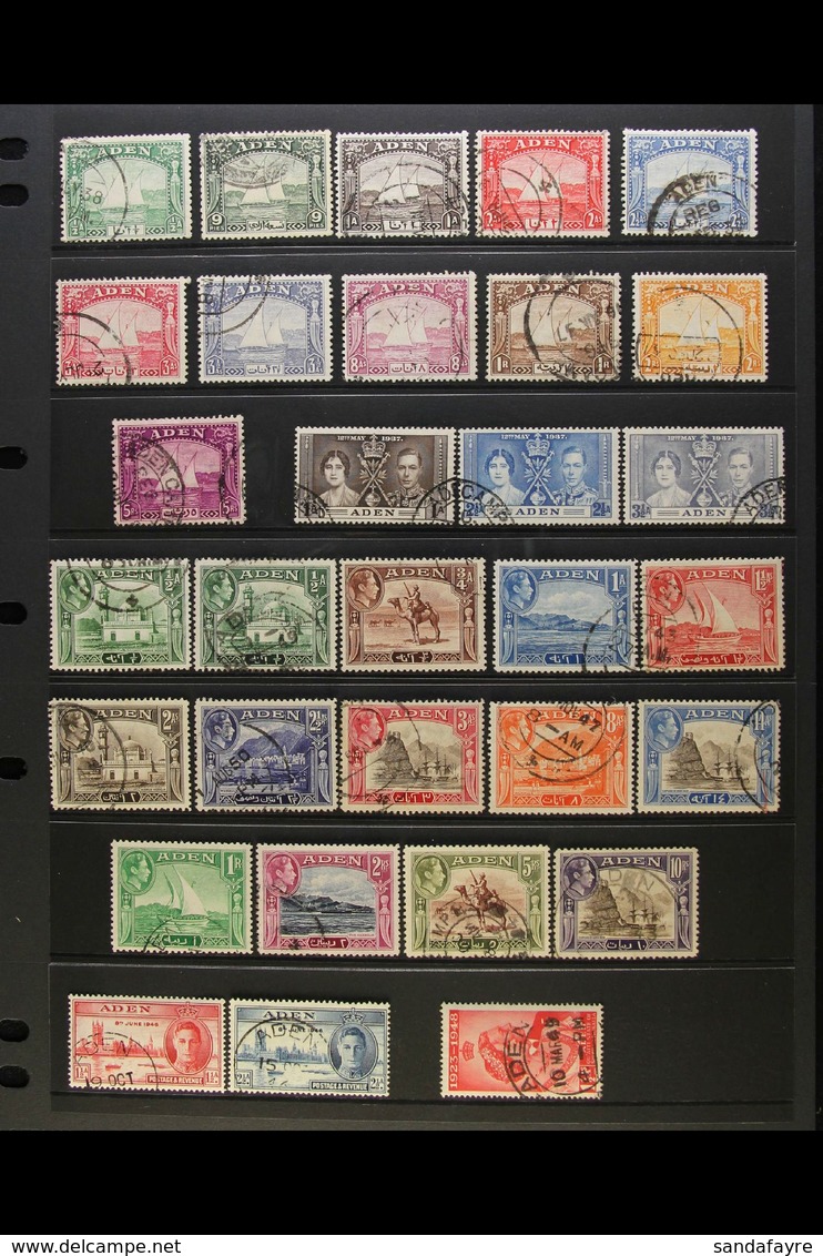 1937-65 ALL DIFFERENT USED COLLECTION  Presented On Stock Pages. Includes 1937 Dhow Set To 5r, 1939-48 Pictorial Set, 19 - Aden (1854-1963)