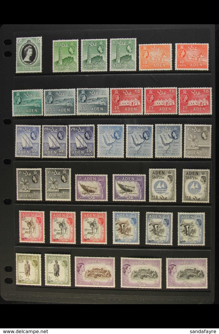 1942-1965 ADEN AND STATES ALL DIFFERENT  Very Fine Mint/never Hinged Mint Collection. With ADEN 1953-1965 Complete Basic - Aden (1854-1963)