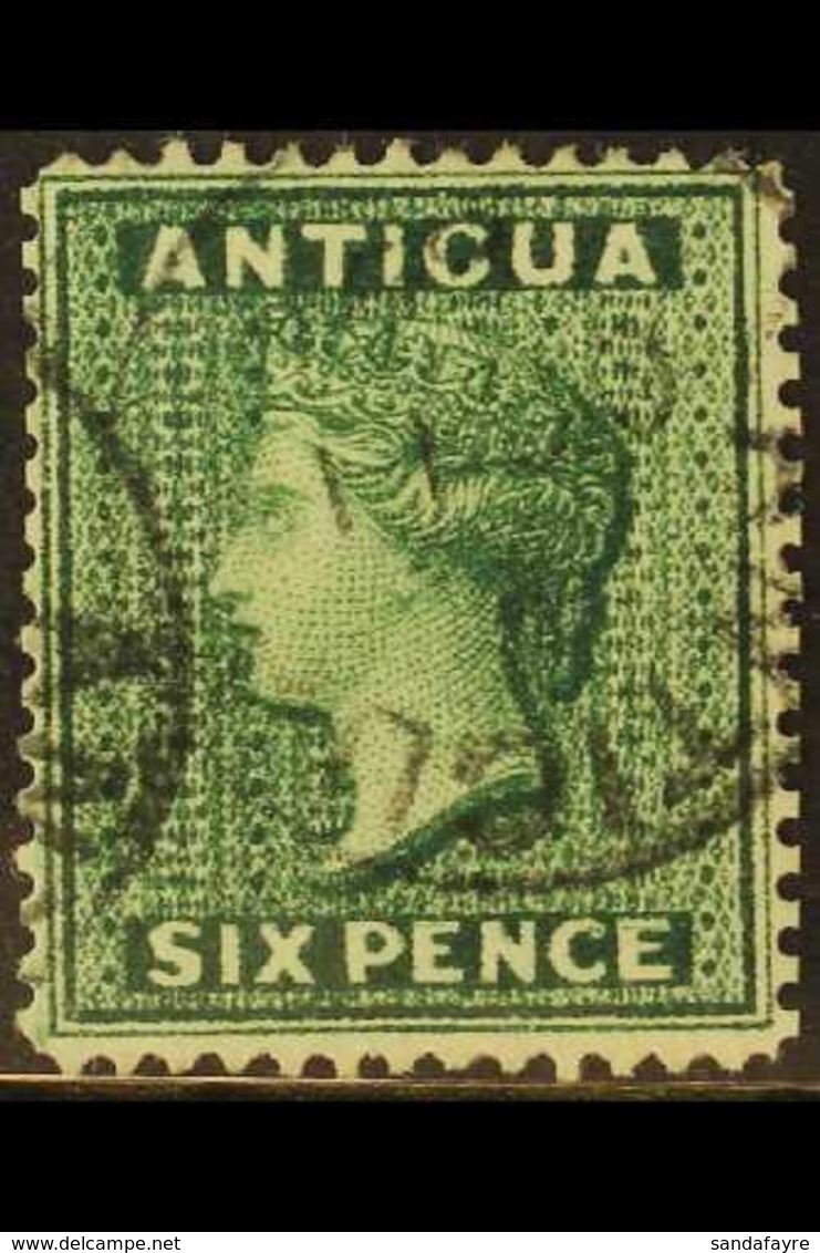 1884-87  6d Deep Green, SG 29, With 'Moreton Evans' RE-ENTRY (position 26), Cds Used. For More Images, Please Visit Http - Andere & Zonder Classificatie