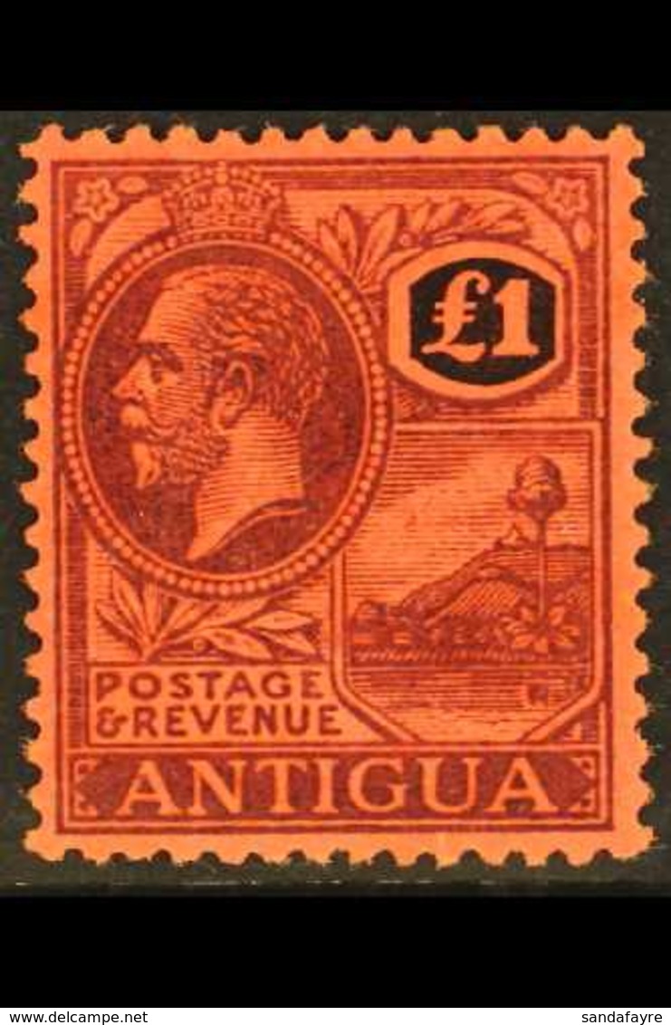1921-29  £1 Purple And Black / Red, SG 61, Mint Very Lightly Hinged (so Lightly Hinged It Was Previously Purchased As Ne - Autres & Non Classés