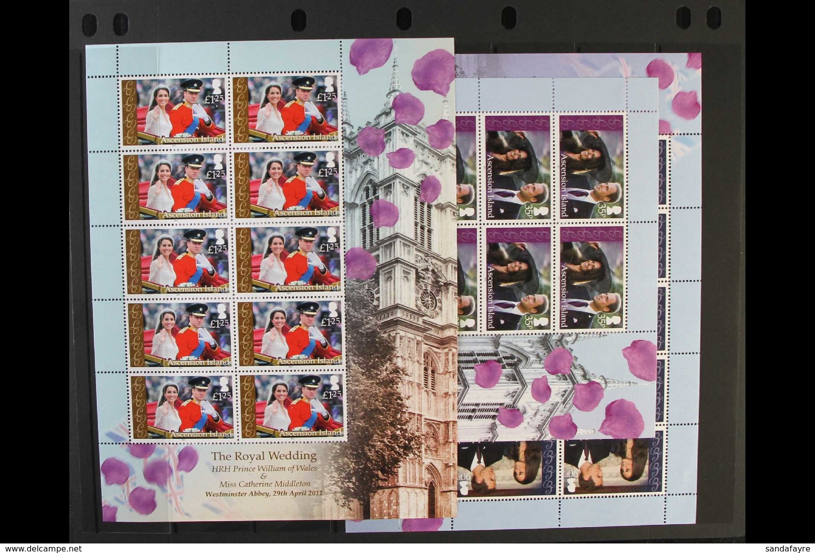 2011  Royal Wedding Set, SG 1109/11, Sheetlets Of 10 Stamps, NHM (3 Sheetlets) For More Images, Please Visit Http://www. - Ascension (Ile De L')