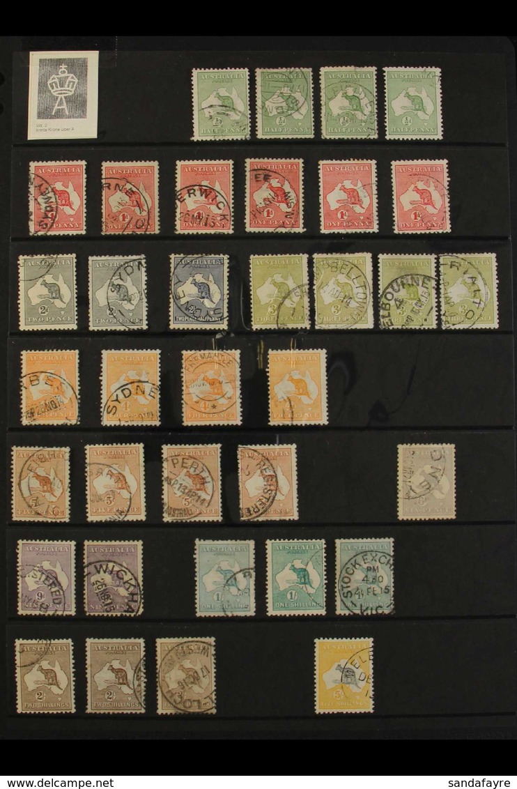 1913 TO 1935 KANGAROOS - VERY FINE USED COLLECTION.  A Beautiful Collection Of Cds Used Kangaroo Stamps Presented On Sto - Other & Unclassified