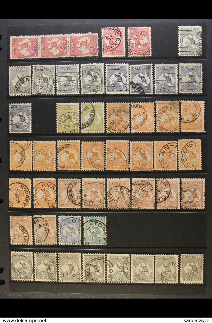 1913-45 USED KANGAROO HOARD CAT £3500+  An Extensive Accumulation Of Duplicated Ranges, Presented Chronologically On Sto - Andere & Zonder Classificatie