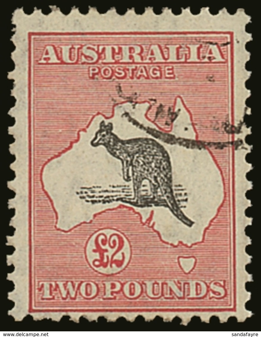 1931  £2 Black And Rose Kangaroo, Wmk Mult Crown C Of A, SG 138, Fine Used. For More Images, Please Visit Http://www.san - Andere & Zonder Classificatie