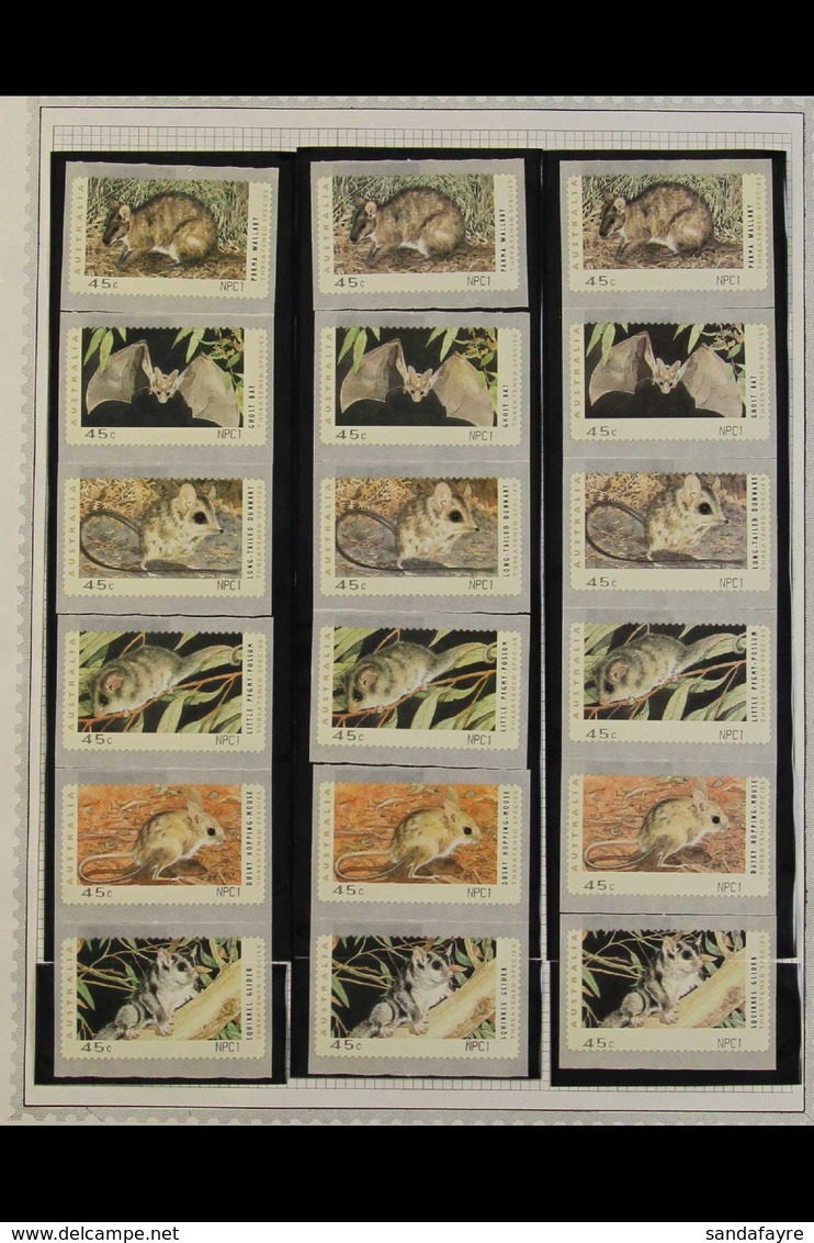 1993 COUNTER PRINTED COLLECTION.  An Extensive Collection Of Machine Issued, Self Adhesive "Threatened Species" Counter  - Andere & Zonder Classificatie