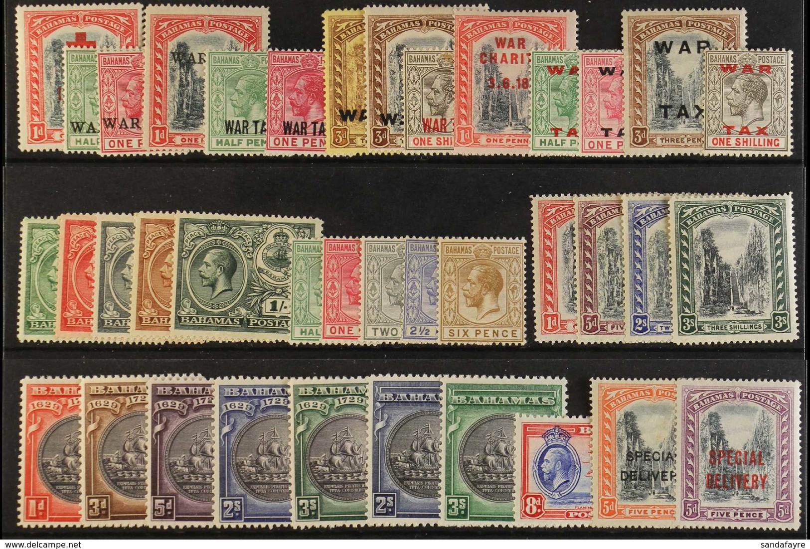 1912-36 KGV MINT COLLECTION.  An All Different Selection On A Stock Card That Includes A "War Tax" Opt'd Range, 1920 Pea - Andere & Zonder Classificatie