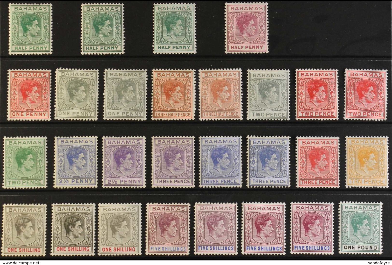 1938-52 KGVI DEFINITIVE COLLECTION.  An All Different Definitives Selection Presented On A Stock Card, Includes A Comple - Andere & Zonder Classificatie