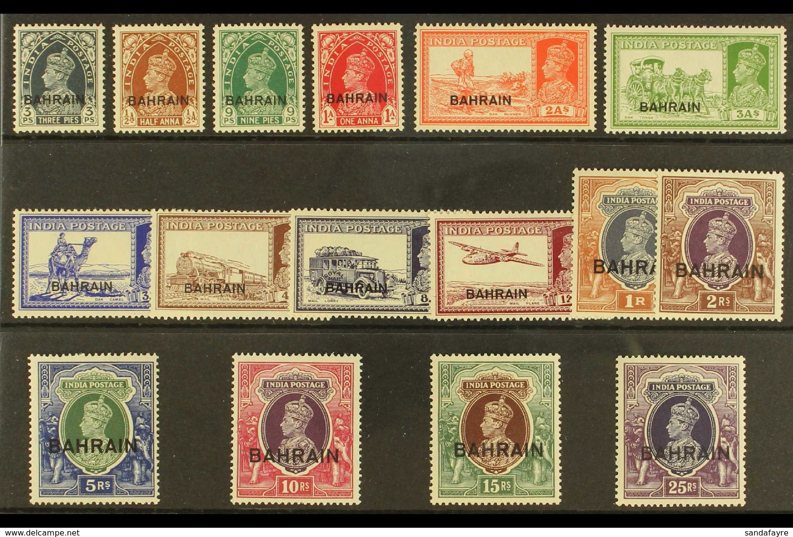 1938-41  King George VI Set Complete, SG 20/37, Mint Very Lightly Hinged. Superb (16 Stamps) For More Images, Please Vis - Bahrein (...-1965)