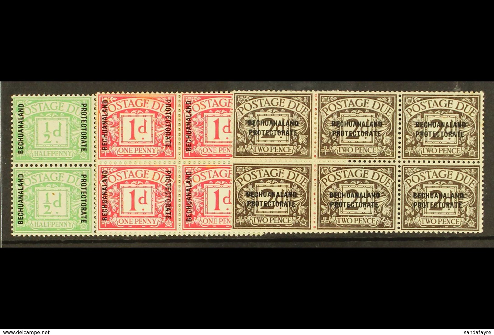 POSTAGE DUES  1926 Set Complete, SG D1/3, In Mint Blocks Of 6 (some Toning /staining On 1d Block) Otherwise Fine Appeara - Sonstige & Ohne Zuordnung