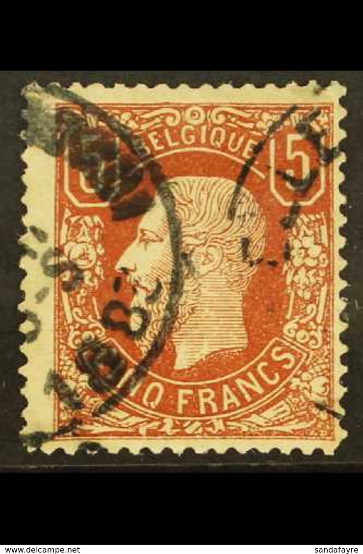 1869-80  5f Red-brown (SG 57a, COB 37A, Michel 34 Ab), Fine Used With Two Part Cds's, Lovely Fresh Colour, Attractive. F - Autres & Non Classés