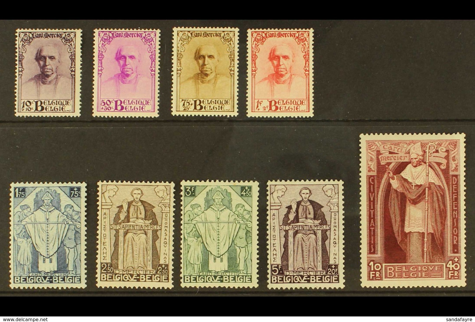 1932  Cardinal Mercer Memorial Fund Complete Set, SG 609/617 Or Michel 333/341, Very Fine And Fresh Mint. (9 Stamps) For - Andere & Zonder Classificatie