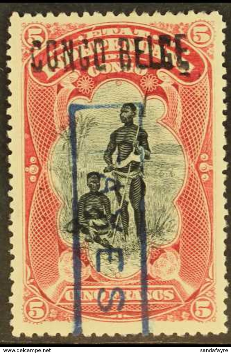 CONGO  1909 Stamp Tax 5f Carmine, Local Overprint, COB TX15, Fine Mint. For More Images, Please Visit Http://www.sandafa - Andere & Zonder Classificatie