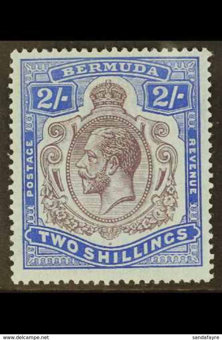 1918-22  2s Purple And Blue, Damaged Leaf At Bottom Right, SG 51bf, Fine Mint. For More Images, Please Visit Http://www. - Bermuda