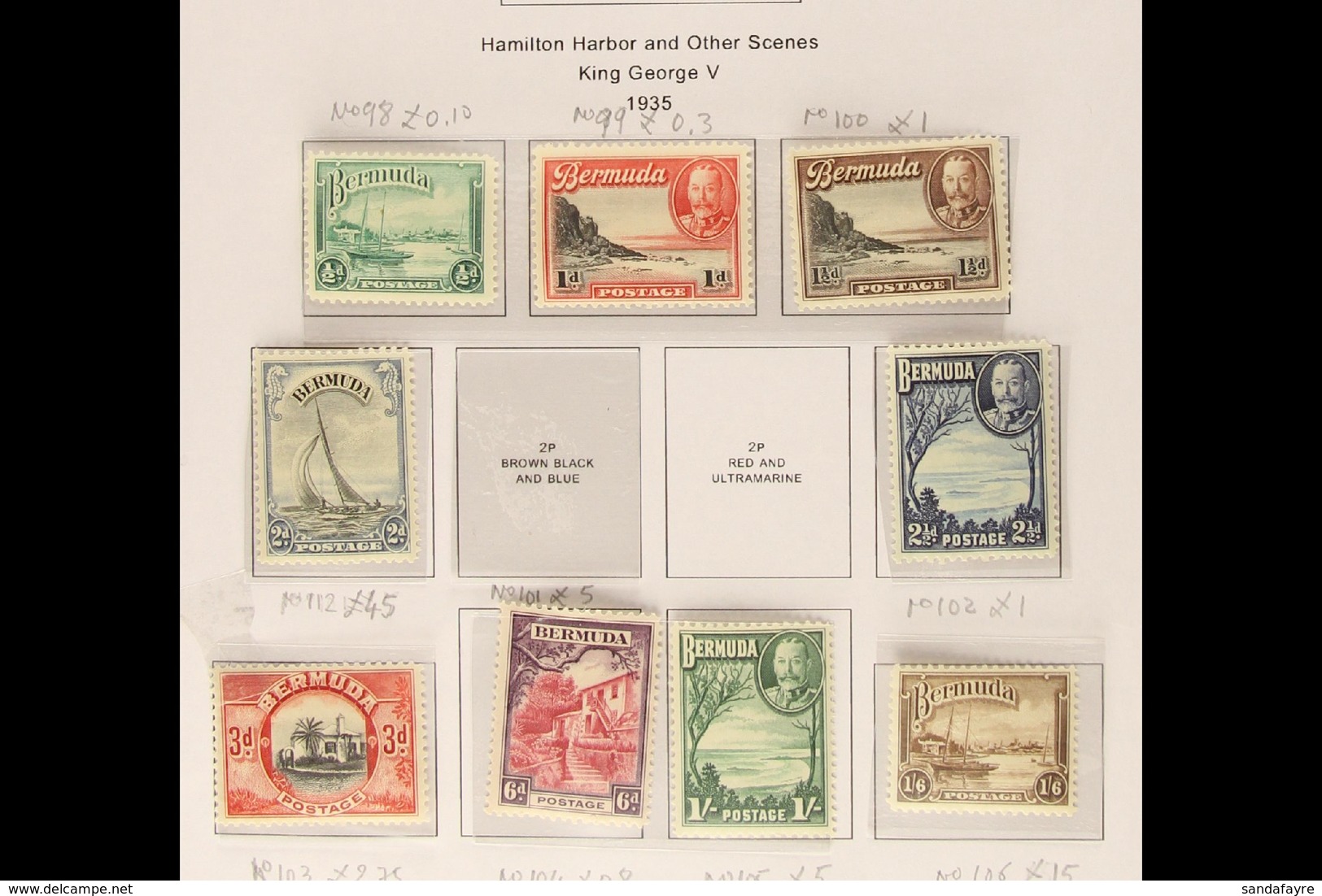 1921-40  A Small Fine Mint Range On Pages Incl. 1936 Pictorial Set, 1938 2d And 3d Etc. (21 Stamps) For More Images, Ple - Bermuda