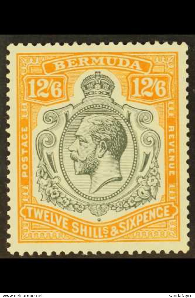 1924-32  12s.6d Grey And Orange, SG 93, Very Fine Mint. For More Images, Please Visit Http://www.sandafayre.com/itemdeta - Bermudes