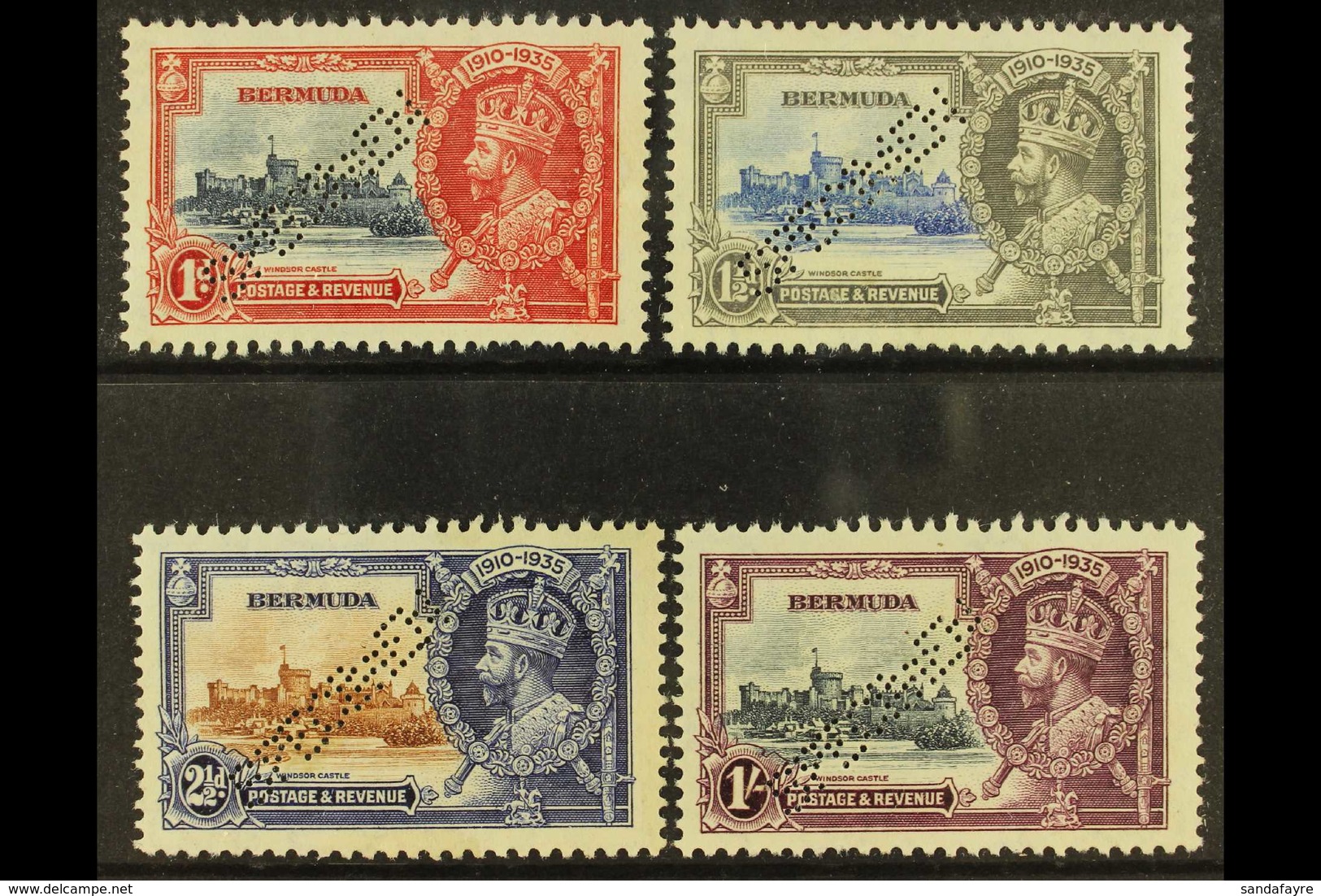 1935  Silver Jubilee Set Complete, Perforated "Specimen", SG 94s/97s, Mint, Part O.g Or Without Gum. (4 Stamps) For More - Bermuda