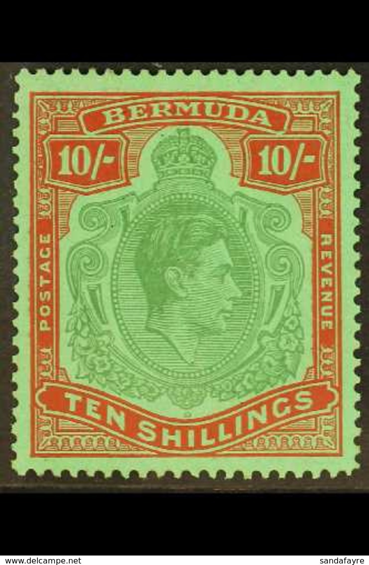 1938-53  10s Deep Green & Dull Red/green (Emerald Back), SG 119d, Never Hinged Mint For More Images, Please Visit Http:/ - Bermuda