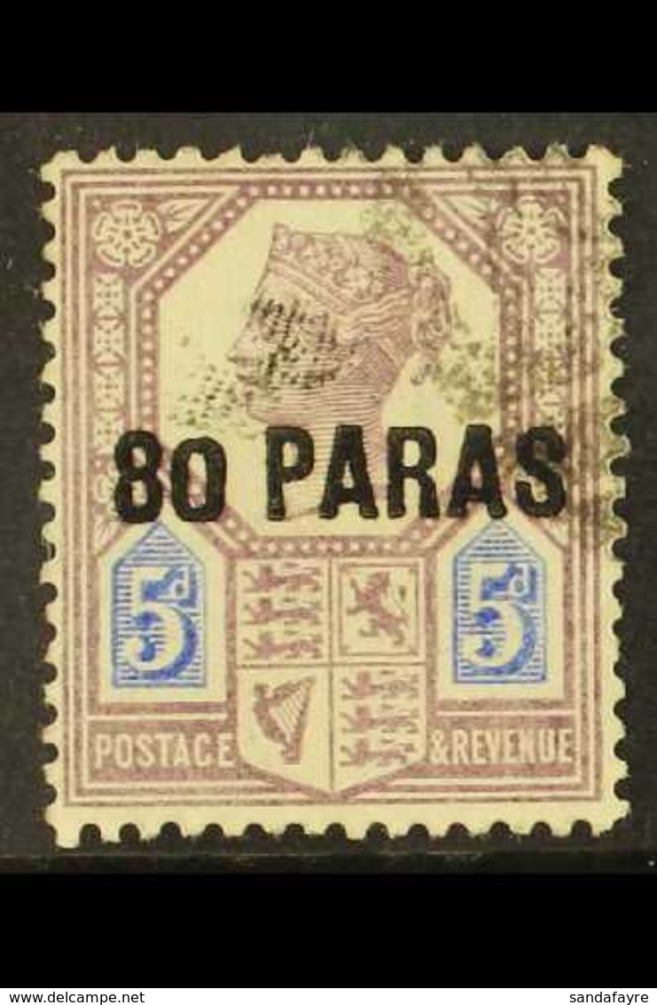 1887-96  80pa On 5d Purple & Blue, Small "0" In "80" VARIETY, SG 5a, Used. For More Images, Please Visit Http://www.sand - Levant Britannique
