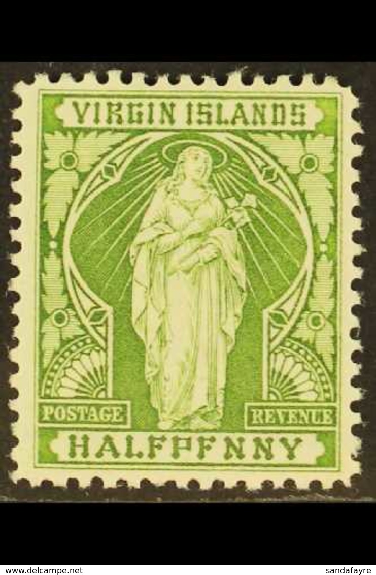 1899  ½d Yellow-green, Error "HALFPFNNY", SG 43a, Fine Mint. For More Images, Please Visit Http://www.sandafayre.com/ite - Britse Maagdeneilanden