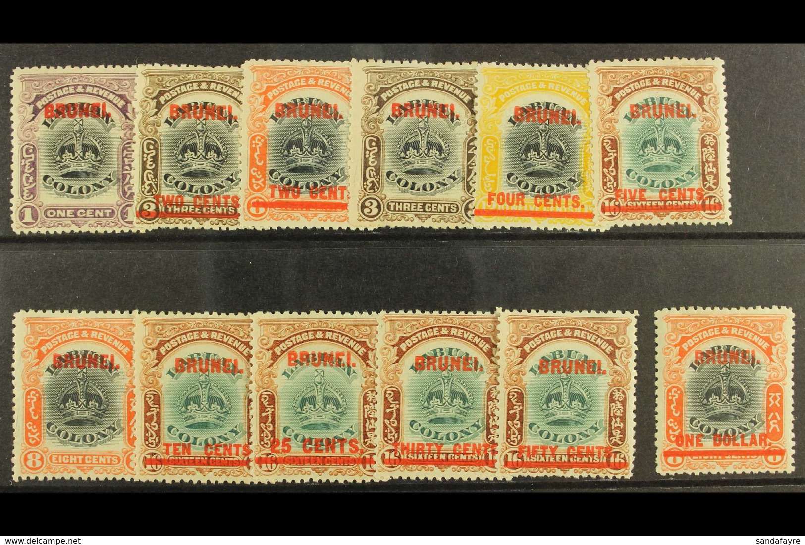 1906  Complete Overprints Set, SG 11/22, Mainly Fine Mint, The 2c On 3c With Couple Of Short Perfs. (12) For More Images - Brunei (...-1984)