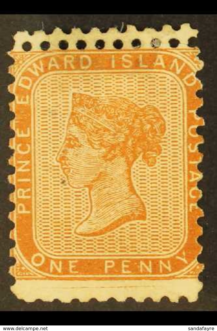 1862  1d Brown Orange, Perf 11, SG 6, Mis-perforated Stamp Showing A Double Row Of Perfs At Top. For More Images, Please - Andere & Zonder Classificatie