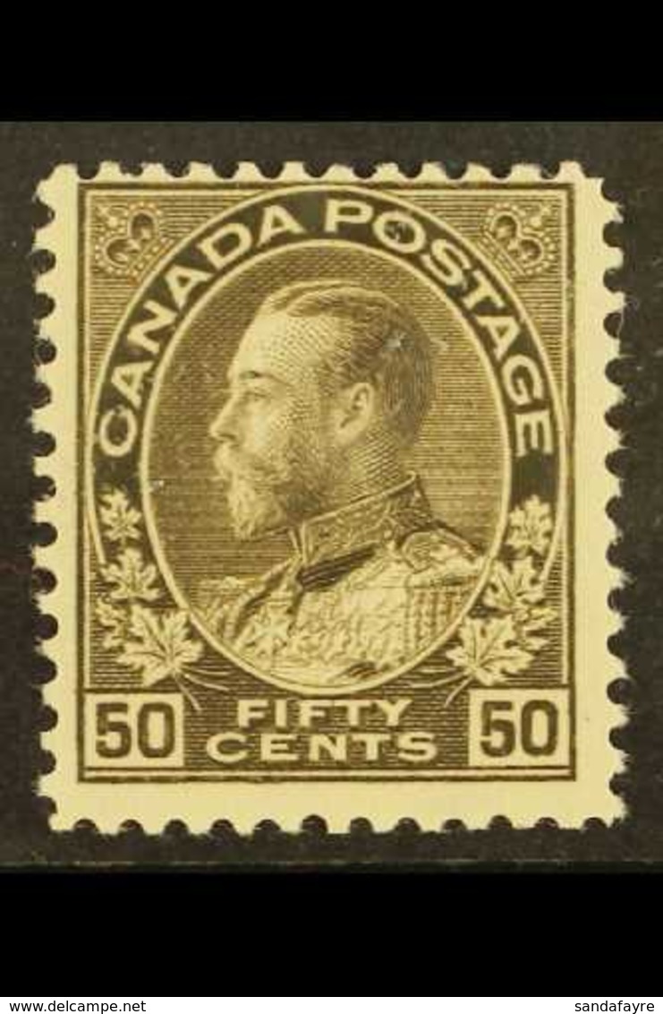 1911-25  50c Sepia, SG 215 (Unitrade 120), Fine Never Hinged Mint. For More Images, Please Visit Http://www.sandafayre.c - Andere & Zonder Classificatie