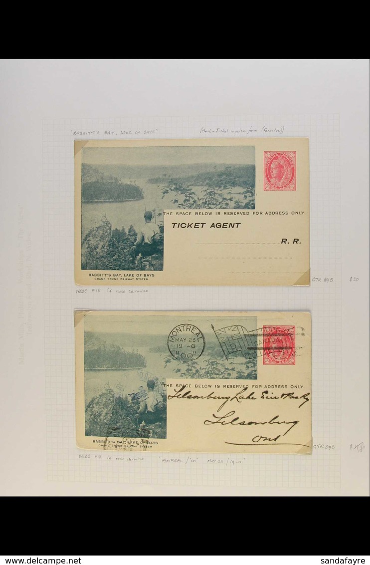 GRAND TRUNK RAILWAY ILLUSTRATED TOURIST POSTAL STATIONERY.  A Beautiful Collection Of Illustrated Postal Cards With QV,  - Andere & Zonder Classificatie